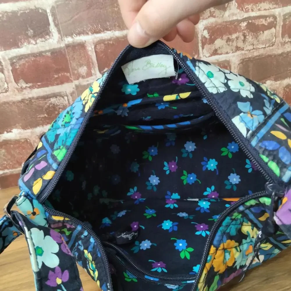 Vera Bradley Midnight Blues Crossbody Bag Large On The Go Purse - Picture 4 of 6